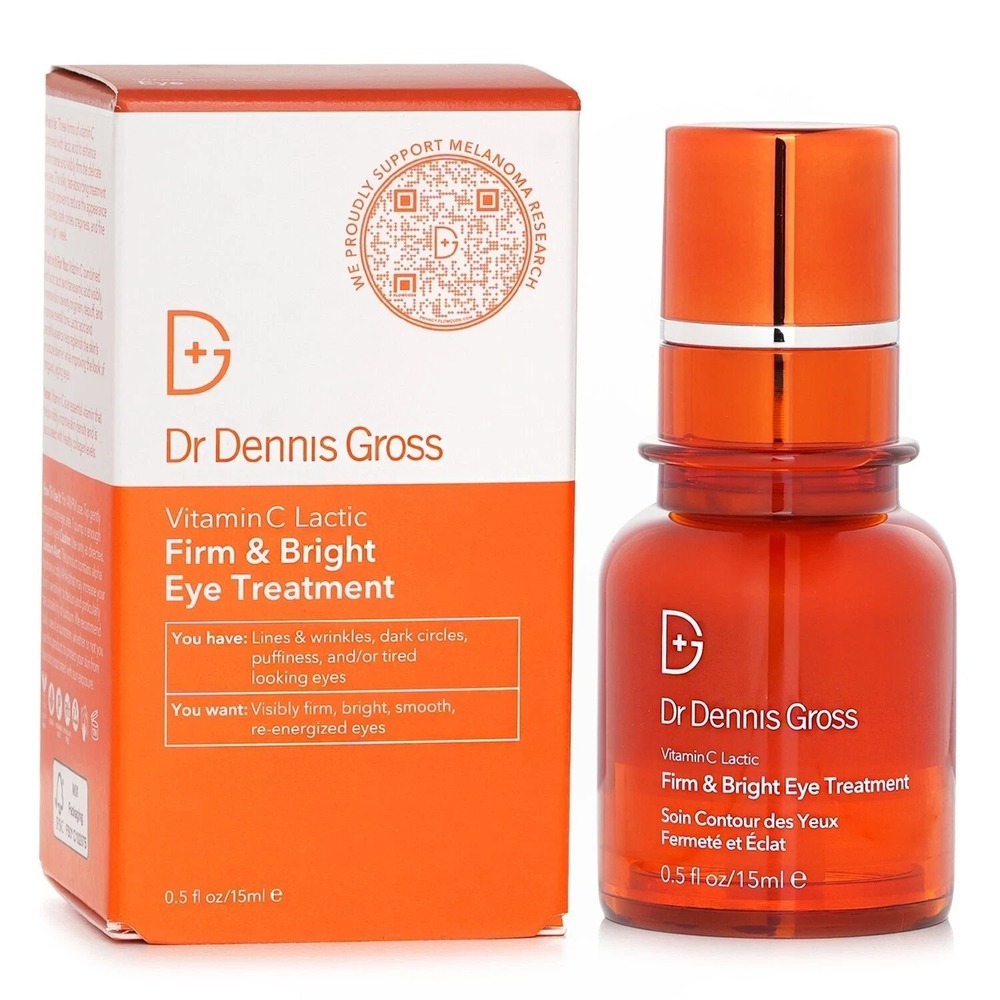 Dr Dennis Gross Vitamin C Lactic Eye Cream 0.5oz Firm Bright Treatment NIB+
